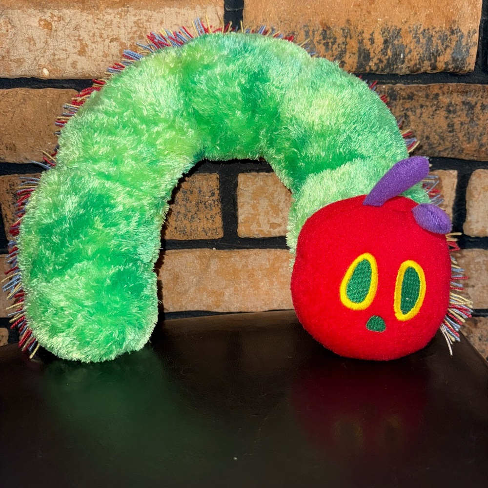 Vibrant Caterpillar Plush Toy with Red and Green Colors